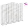 vidaXL Paniers &agrave; gabions arqu&eacute;s 4 pcs 300x50x220/240 cm fer galvanis&eacute;