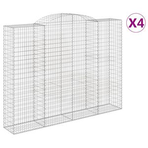 vidaXL Paniers &agrave; gabions arqu&eacute;s 4 pcs 300x50x220/240 cm fer galvanis&eacute;