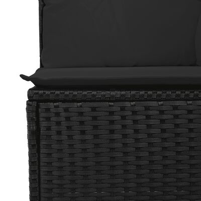 vidaXL Salon de jardin 10 pcs avec coussins noir résine tressée