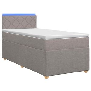 vidaXL Lit boxspring avec matelas Taupe 80 x 200 cm Tissu