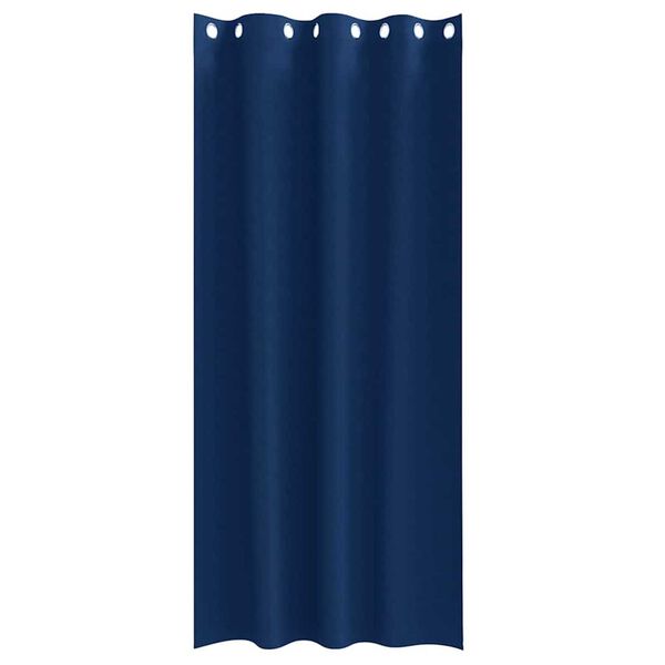 vidaXL Rideaux occultants avec anneaux 2 pcs Bleu fonc&eacute; 260 x 140 cm