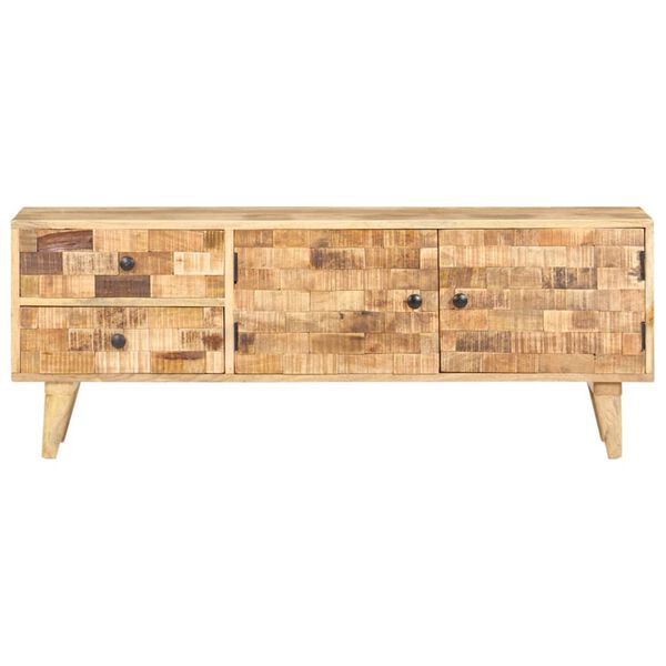 vidaXL Meuble TV 120x30x45 cm Bois solide de manguier