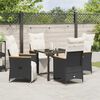 vidaXL Ensemble de salle &agrave; manger pour jardin 5 pcs Noir polyrotin