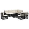 vidaXL Ensemble de canap&eacute; de jardin 9 pc Noir polyrotin