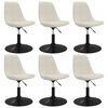 vidaXL Chaises pivotantes &agrave; manger lot de 6 Cr&egrave;me Velours