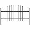 vidaXL Cl&ocirc;ture de jardin Woerden avec pointe en acier noir 170&nbsp;x&nbsp;100&nbsp;cm