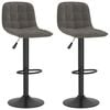 vidaXL Tabourets de bar lot de 2 gris fonc&eacute; velours