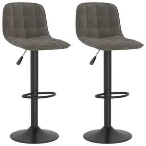 vidaXL Tabourets de bar lot de 2 gris fonc&eacute; velours