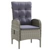 vidaXL Ensemble &agrave; manger de jardin et coussins 3 pcs Gris et noir