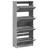 vidaXL Armoire &agrave; chaussures 4 tiroirs rabattables sonoma gris