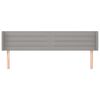 vidaXL T&ecirc;te de lit avec oreilles Gris clair 183x16x78/88 cm Tissu