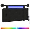 vidaXL T&ecirc;te de lit suspendue Avec lumi&egrave;re LED Noir Simili cuir
