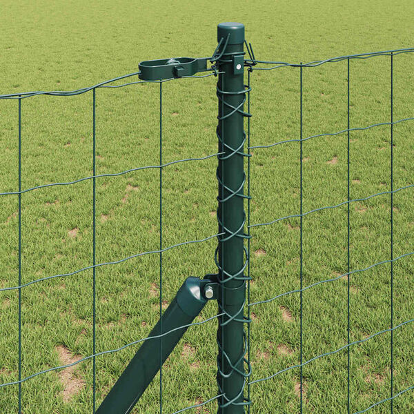 vidaXL Cl&ocirc;ture avec poteau Vert 1 x 10 m Acier et PVC