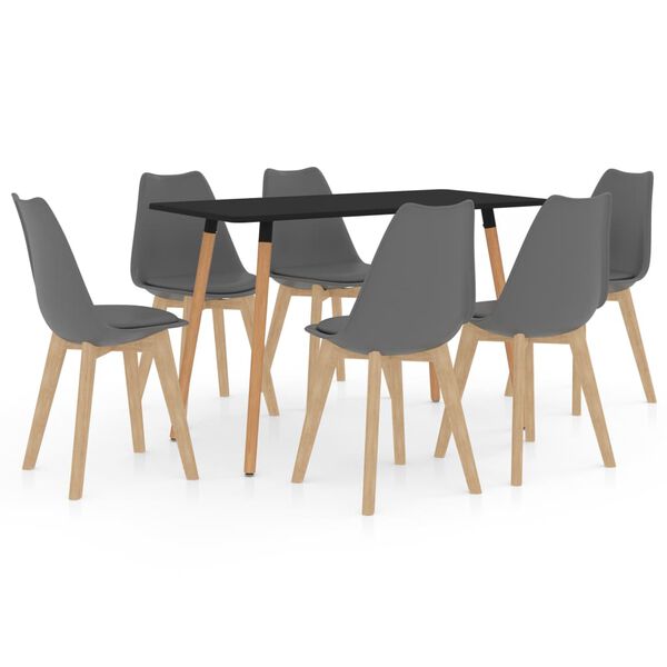 vidaXL Ensemble de salle &agrave; manger 7 pcs Gris