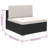 vidaXL Salon de jardin 6 pcs avec coussins r&eacute;sine tress&eacute;e noir