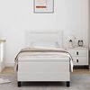 vidaXL Lit &agrave; ressorts avec matelas Blanc 90 x 200 cm Simili cuir