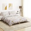 vidaXL Ensemble de housse de couette blanc et marron 220x240 cm Coton
