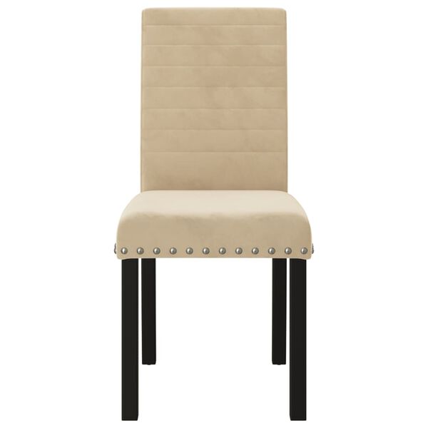 vidaXL Chaises &agrave; manger lot de 4 cr&egrave;me velours
