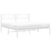 vidaXL Cadre de lit m&eacute;tal sans matelas et t&ecirc;te de lit blanc 120x200 cm