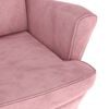 vidaXL Fauteuil à oreilles avec tabouret rose velours