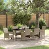 vidaXL Ensemble de salle &agrave; manger pour jardin 7 pcs Beige polyrotin