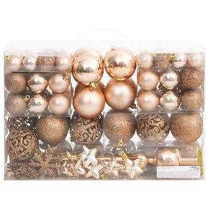 vidaXL Ensemble de boules de No&euml;l 111 pi&egrave;ces dor&eacute; rose polystyr&egrave;ne