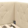 vidaXL Cadre de lit d'angle avec t&ecirc;te de lit Cr&egrave;me 100 x 200 cm tissu