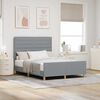 vidaXL Cadre de lit avec t&ecirc;te de lit Gris clair 160 x 200 cm tissu