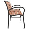 vidaXL Banc de jardin marron 231 cm bois et acier enduit de poudre