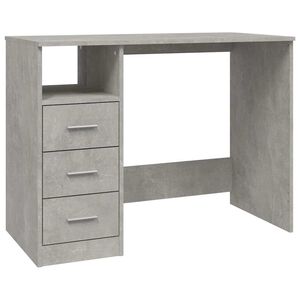 vidaXL Bureau avec tiroirs Gris b&eacute;ton 102x50x76 cm Bois d'ing&eacute;nierie