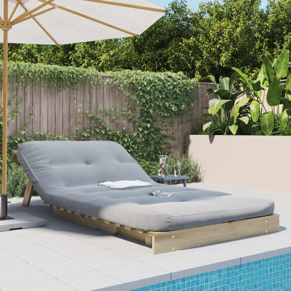 vidaXL Canap&eacute;-lit futon avec matelas 100x206x11cm bois de pin impr&eacute;gn&eacute;