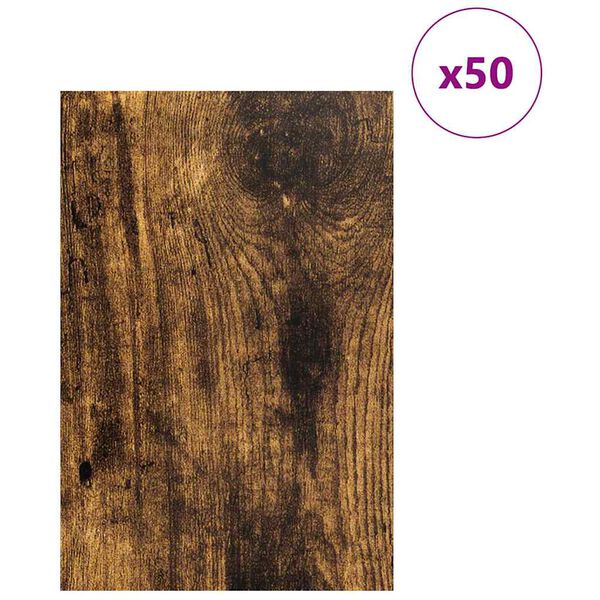 vidaXL Panneaux d&eacute;coratifs 50 pcs Ch&ecirc;ne fum&eacute; 40 x 60 x 0,27 cm