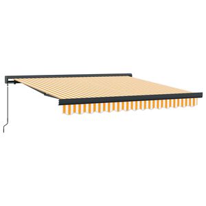vidaXL | Auvent r&eacute;tractable | Bleu et Blanc avec Cadre Blanc 3 x 2,5 m
