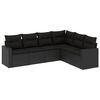 vidaXL Salon de jardin 6 pcs avec coussins noir r&eacute;sine tress&eacute;e
