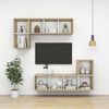 vidaXL Meuble TV mural Ch&ecirc;ne sonoma et blanc Bois d&rsquo;ing&eacute;nierie