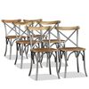 vidaXL Chaises &agrave; manger lot de 6 bois de manguier massif et acier
