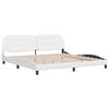 vidaXL Cadre de lit sans matelas Zadar blanc 200x200 cm similicuir