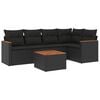 vidaXL Salon de jardin 6 pcs avec coussins noir r&eacute;sine tress&eacute;e