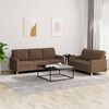 vidaXL Ensemble de canap&eacute;s 2 pcs avec coussins Marron Tissu