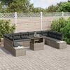 vidaXL Ensemble de canap&eacute; de jardin avec coussin 11 pcs Gris
