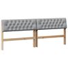 vidaXL T&ecirc;te de lit capitonn&eacute;e Gris clair 200 cm Pin massif