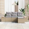 vidaXL Ensemble de canap&eacute; de jardin avec coussin 4 pcs Beige polyrotin