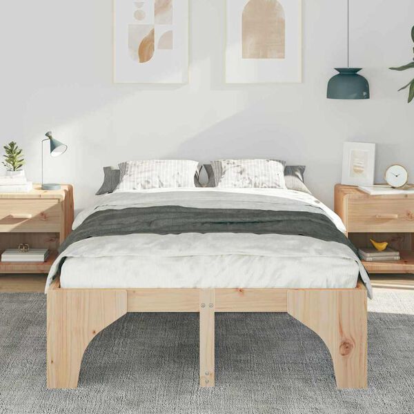 vidaXL Cadre de lit Marron 120 x 200 cm Pin massif