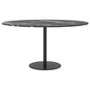 vidaXL Dessus de table noir &Oslash;80x1 cm verre tremp&eacute; avec design marbre
