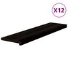vidaXL Marches d'escalier 12 pcs brun-noir 100x25x2 cm ch&ecirc;ne massif