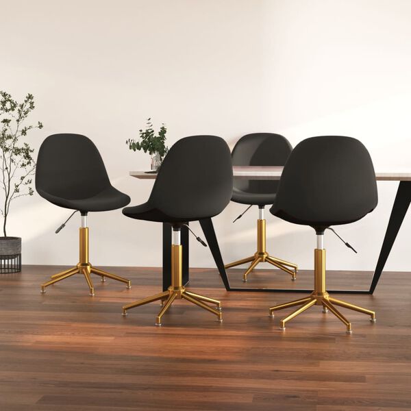 vidaXL Chaises pivotantes &agrave; manger lot de 4 Gris fonc&eacute; Velours