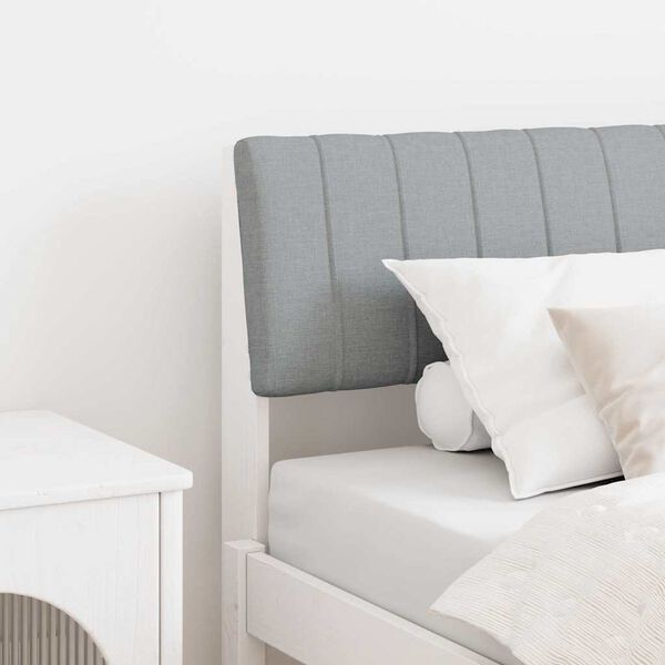 vidaXL T&ecirc;te de lit capitonn&eacute;e Gris clair 100 cm Pin massif