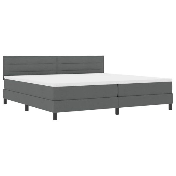 vidaXL Lit &agrave; ressorts avec matelas Gris fonc&eacute; 200 x 200 cm tissu