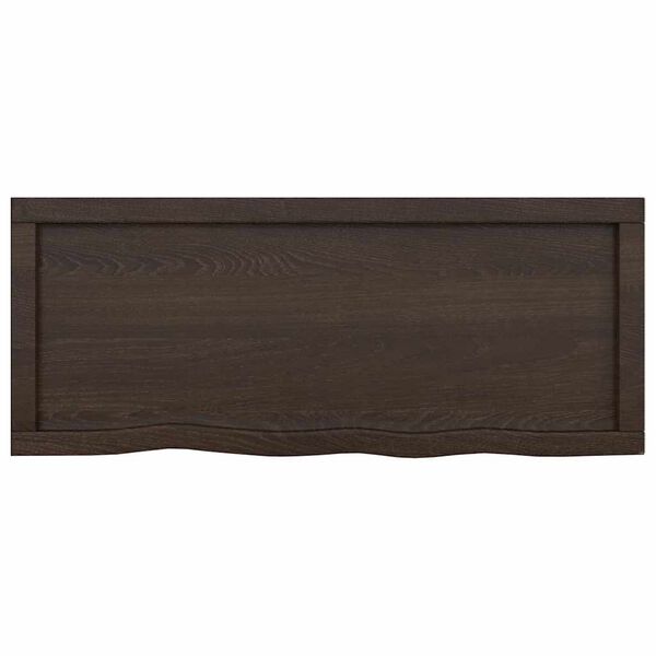 vidaXL Comptoir de salle de bain marron fonc&eacute; bois massif trait&eacute;