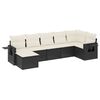 vidaXL Salon de jardin 7 pcs avec coussins noir r&eacute;sine tress&eacute;e